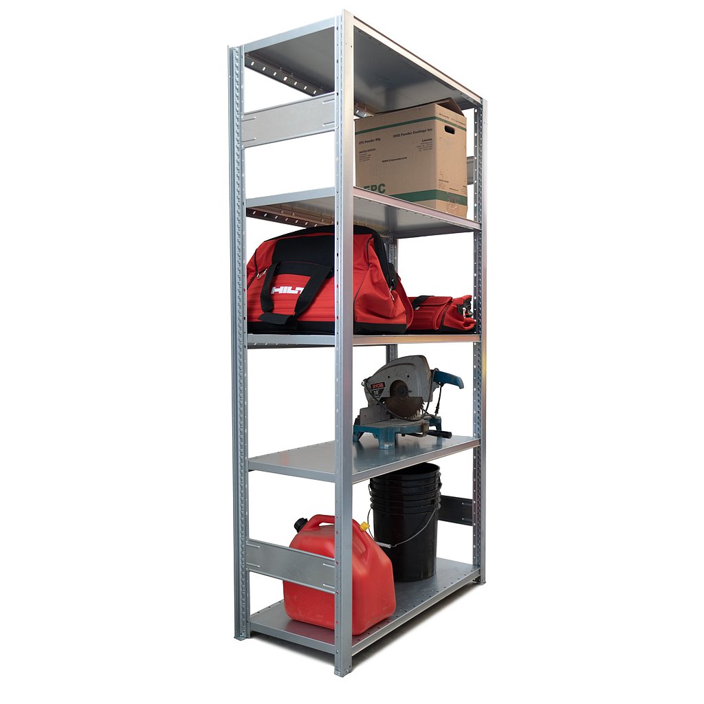 Industrial Shelving Starter Bay - 39" wide x 20" deep x 90" high with 5 Shelves
