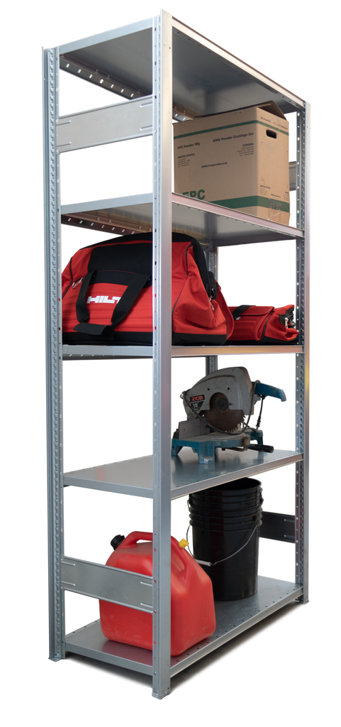 [add-on5shelves39x20] Industrial Shelving Add-on Bay - 39" wide x 20" deep x 90" high with 5 Shelves